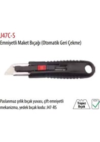 Resim Ceta Form Emniyetli Maket Bıçağı Otomatik Geri Çekme 