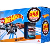 Resim HOT WHEELS 40'lı paket, 1:64 ölçekli oyuncak yarış arabaları, araç veya kamyonlardan oluşur JDW08 