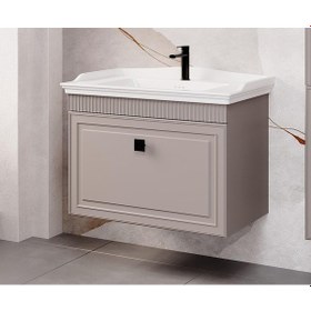 Resim Denko Hana 80 Cm Bej Banyo Dolabı Alt Modül Lavabo Sahra 