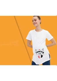 Resim Bk Gift Espri Tasarımlı Beyaz Hamile Tişörtü, Hamileye Hediye, Yeni Anne Hediyesi, Arkadaşa Hediye-3 001 