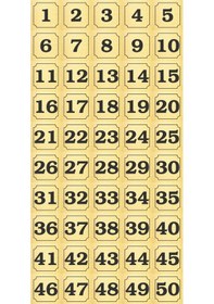 Resim 1-50 Kapı, Masa, Dolap Numarası Altın Metal Etiket 7x7 Cm 