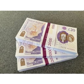 Resim 300 ADET 20 STERLİN BANKNOT POUND PARA GEÇERSİZ DÜĞÜN İÇİN PARALA 