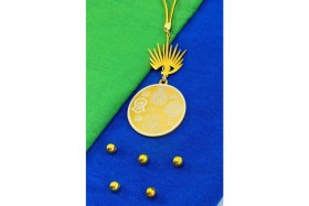 Resim Taşlı Göz Figürlü Ayetel Kürsi Hilye-I Şerif Komple Paslanmaz Çelik Araba Dikiz Ayna Süsü 