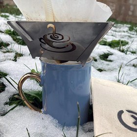Resim Kamp Ayısı CoffeeX Drip Kahve Damıtıcı Katlanır Paslanmaz Metal Kahve Demleme Aparatı 