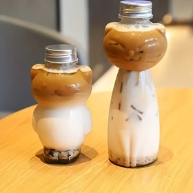 Resim 1pc WhimsyCat Taşınabilir Kedi Şeklinde İçecek Şişesi, Dayanıklı Plastik, Süt, Çay, Kahve, Meyve Suyu İçin İdeal - Ev, Açık Hava Piknikleri ve Parti Kullanımı İçin Mükemmel 