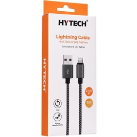 Resim Hytech Hy-x385 2.4a Lightning 3mt Gri-siyah Şarj Kablosu 