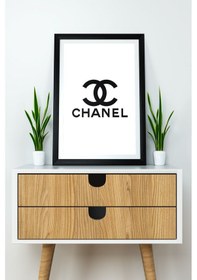 Resim Artavessa Tek Parça Çerçeve Görünümlü Yazılı Mdf Tablo "Chanel" 