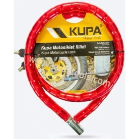 Resim Çelik Motosiklet Kilidi, 22MM Zincir Boğumlu Anahtarlı Kilit 1,5 Metre - Puset - Bisiklet - Scooter 