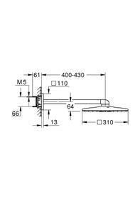 Resim Grohe Rainshower Smartactive 310 Cube Tepe Duşu Seti 430 Mm. 2 Ak Diğer 