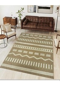 Resim Çam Halı Togo 676 Yeşil İskandinav Desenli Koridor Halısı Kesme Yolluk Mutfak Halısı Modern Salon Halısı 