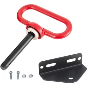 Resim Kırmızı-siyah Manyetik Çekme Pimi, Çelik Malzeme, Çekici/traktör/atv Uyumlu, 1500 Lbs Çekme Gücü, Tamir Gereç Seti 