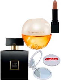 Resim Avon Little Black Dress 50ml + Incandessence 50ml Kadın Parfüm + Marvellous Mocha Ruj + Lovider Cep Ayna 