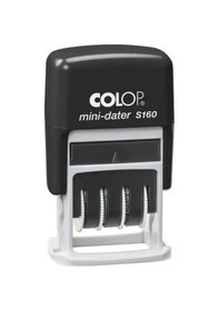 Resim Colop S160 Mini Tarih Kaşe Tr Siyah Kasa Mavi Keçe Türkçe - 12 x 25 MM 