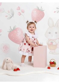 Resim Sugar Plum Fırfır Kollu Kız Bebek Elbisesi Pembe 