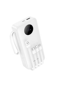 Resim Borofone BJ53 10000mAh 4 Dahili Kablolu Dijital Ekranlı Powerbank (Type-C, Lightning, Micro) Siyah 