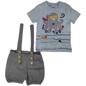 Resim Kumru Erkek Çocuk Takım Açık Mavi Askılı Şortlu Açık Mavi 