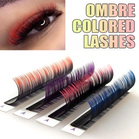 Resim CoMango Ombre Renkli Kirpik Uzatma - 0.07mm Kalınlık, Çok Uzunluklu Karışık Paket, Dayanıklı C&D Bukle Suni Vizon Kirpikler Bebek, Kedi Gözü ve Cosplay Stilleri İçin, Kolay Uygulama ile Yeni Başlayanlar İçin Uygun 