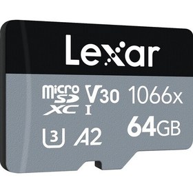 Resim Lexar 64GB Professional 1066X UHS-I MicroSDXC Memory Card + SD Adaptör (Silver Series) 