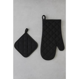 Resim GTB Butik Yanmaz ve Isıya Dayanıklı Fırın Eldiveni ve Tutacak (1 Eldiven, 1 Tutacak) Unisex Kullanım 