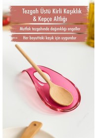 Resim Akrilik Mürdüm Tezgah Üstü Kirli Kaşıklık & Kepçe Altlığı Çok Renkli 