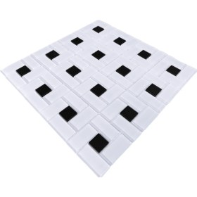 Resim MozaiKristaL Mutfak Tezgah Arası ve Yaşam Alanlarının Tüm Yüzeyleri Için Kristal Cam Mozaik. Renk: Beyaz-Siyah. Cam Ölçüleri: 23X23X48X4 Mm. File Ölçüsü: 30X30 Cm. ( 1 Koli=11 File Karo=1 M2 Fiyatıdır ) 