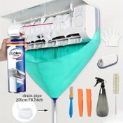 Resim 1/6/8 adet 102.87 cm Büyük AC Temizlik Kapağı ve Yeniden Kullanılabilir Su Torbası ile - Çift Katmanlı Kalın Dayanıklı Plastik, Elektrik Gerekmez, HVAC Üniteleri için Süngerler & Püskül Şişesi Dahil, Manuel Temizlik Aksesuarı | Etkili Temizlik Tasarımı 