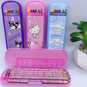 Resim Melody için for cinnamoroll 12 adet Sanatçı Renkli Kalem Seti ile Kesici ve Cetvel, Yağ Bazlı Çizim Kalemleri, Boyama Kitapları için Ahşap Sanat Malzemeleri Kiti, Okul Kırtasiye 