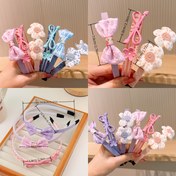 Resim Çocuklar için 3-Lü Çiçekli Mesh Baş Bantları - Honey Kız Tarzı Sürtünmez Saç Bantları - Tüm Mevsim Gündelik Giyim Plastik Aksesuarları - Karma Renk 