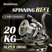 Resim Rooblinos Yüksek Güçlü Olta Makarası, Büyük Boy 24.95KG, Çok Renkli, Sahil Balıkçılığı Hattı Tekerleği, Dayanıklı PA Gövde, Plastik Bobin, Taktik Kulp, Tuzlu Su Balıkçılığı İçin 