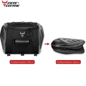 Resim Motocentric Su Geçirmez Arka Çanta Scooter Seyahat Çantaları Motosiklet Tünel Tasarımı 