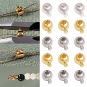 Resim DIY Kolye Bileklik Takı Yapımı Aksesuarları için 3mm Paslanmaz Çelik Klips Toka Uçlu Son Bağlantı Boncuklar, 10 Adet 