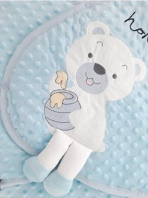 Resim Bebecix Ekinbutik Kundak Battaniye Örgü Patikli Takım Çok Renkli 
