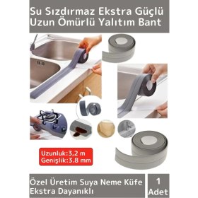 Resim Wintoup Su Sızdırmaz Ekstra Dayanıklı Pvc Yağ Kenar Küf Önleyici 3.2m Gri İzolasyon Bant 1 Adet 