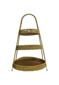 Resim Mien Bambu Sunumluk, 3 Katlı Ayaklı, Çok Amaçlı Yuvarlak Kahvaltılık 