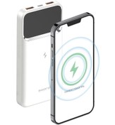 Resim SWORD 10.000mAh Kablosuz Powerbank 22.5W PD&QC Hızlı Şarj Type-C+USB+Wireless Beyaz SW-WQ11 