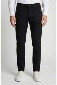 Resim Network Slim Fit Siyah 5 Cep Dokuma Casual Pantolon 
