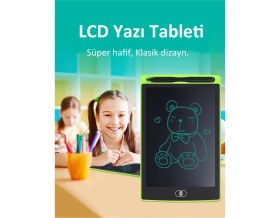 Resim Qasul Dijital Çocuk Yazı Çizim Tableti LCD 8.5 Inc Ekranlı ve Bilgisayar Kalemli Eğitici Çocuk Çizim Tableti 