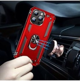 Resim Samsung Galaxy A54 Kılıf Yüzüklü Standli Tank Kapak ile uyumlu 