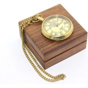 Resim Store Ahşap Kutulu Pirinç Köstekli Saat 7*5 Cm Model 4 
