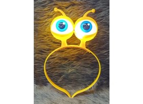 Resim LED Işıklı & Pilli Uzaylı Göz Parti Tacı Sarı Renk 
