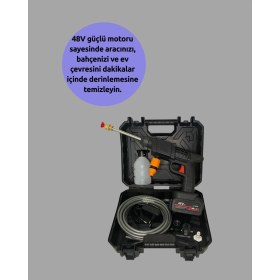 Resim Yüksek Basınçlı Şarjlı Yıkama Tabancası Su Tabancası Hortumlu 
