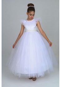 Resim Asortix Kız Çocuk Tarlatanlı Abiye Elbise Beyaz 