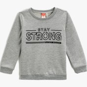 Resim Erkek Bebek Baskılı Sweatshirt Uzun Kollu Bisiklet Yaka 