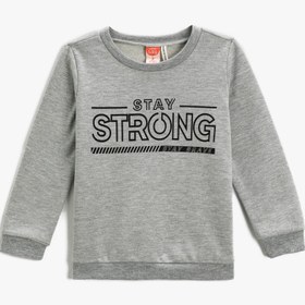 Resim Erkek Bebek Baskılı Sweatshirt Uzun Kollu Bisiklet Yaka 