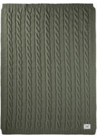 Resim Cigit Saç Örgü Triko Battaniye 80x100 CM +/-5 CM Haki 