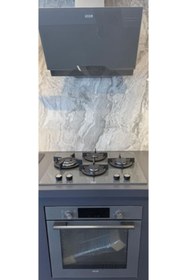 Resim Uğur Fryart Lüx Cam Ankastre Set GRİ Uyumlu 