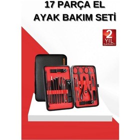 Resim 17 Parça Manikür Seti El Ve Ayak Bakımı Törpü Cımbız Tırnak Temizleme 