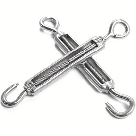 Resim YOJEAR Ağır Hizmet Tipi 304 Paslanmaz Çelik Ayarlanabilir Gergi Vidası M4-M12 Boyutları (2'li veya 4'lü Paket) - Korozyona Dayanıklı Tel Halat Germe Sistemi, Sökülebilir Vida Mekanizması ve Keskin Kancalar DIY, İnşaat, Kamp, Çit, Tente Kurulumu için - Dış Mekan Kullanımı için Paslanmaz Donanım, Kablo ve Halat Uzunluğu Ayarlama, Dayanıklı ve Stabil Yapı, Parlak Yüzey, Bahçe, Kapı ve Işık Zinciri Asma için İdeal Ağır Hizmet Tipi Tel Halat Gergi Vidası Ayarlanabilir Yükseklik 