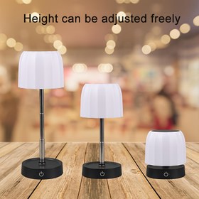 Resim 1 adet Taşınabilir Kablosuz LED Ayarlanabilir Masa Lambası, Şarj Edilebilir Dokunmatik Gece Lambası, Uzatılabilir Masa Lambası, Yatak Yanı Lambası, Çiftler İçin Akşam Yemeği/Yemek Odası/Yatak Odası Ortam Lambası 