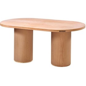 Resim Masifart Apole 200 Lük Çizgili Oval Masa Cilasız Ham Ham 